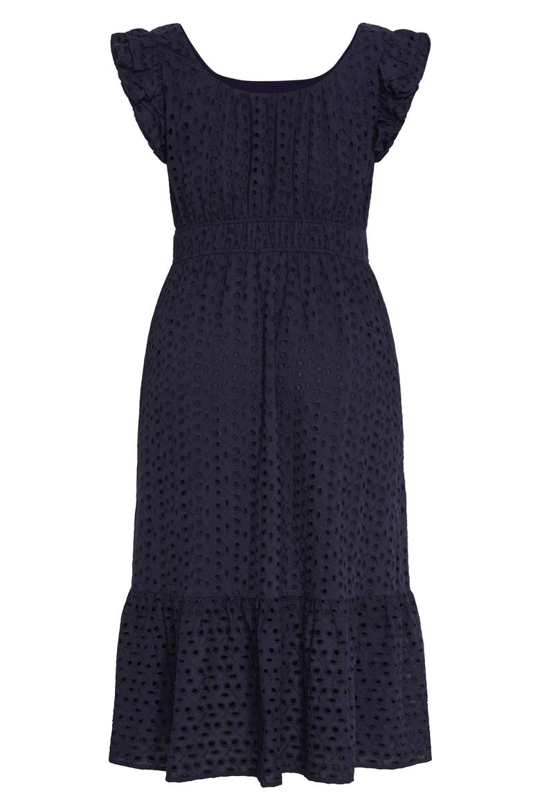 Sweet Broderie Anglaise Maxi Dress, Alternate, color, NAVY