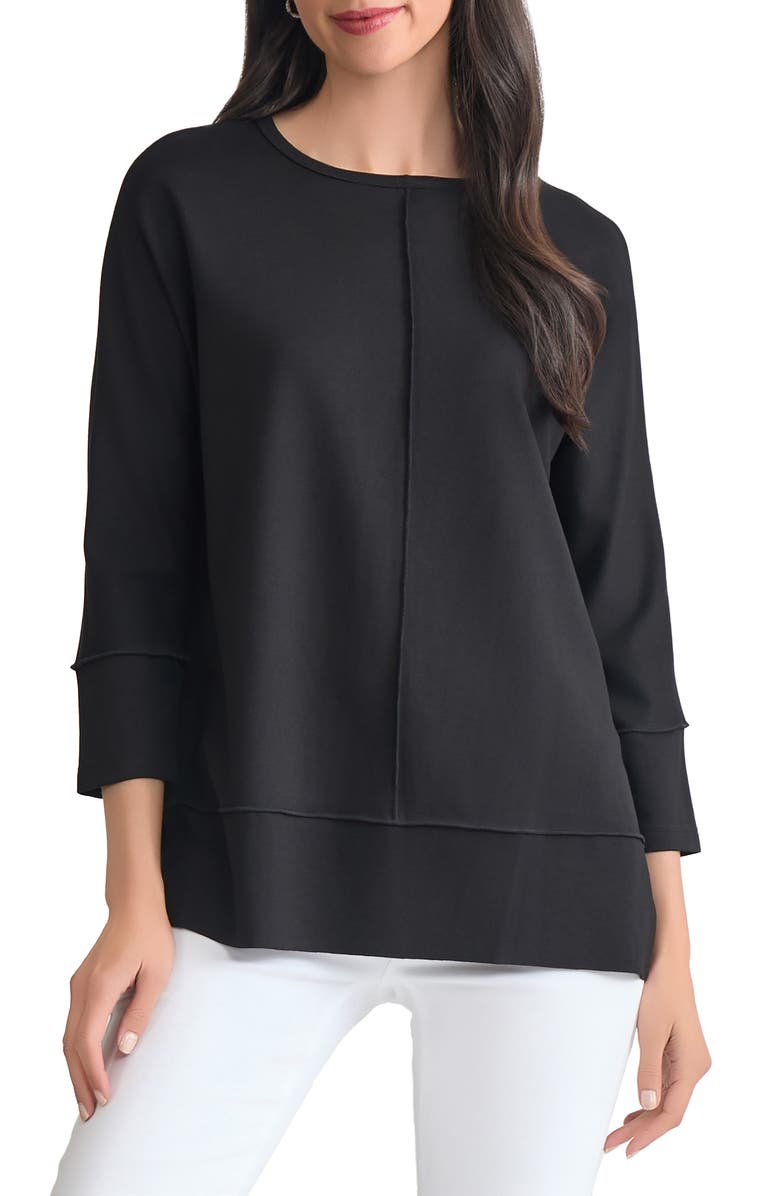 Jones New York Serenity Three Quarter Sleeve Knit Top, Main, color, Jones Black