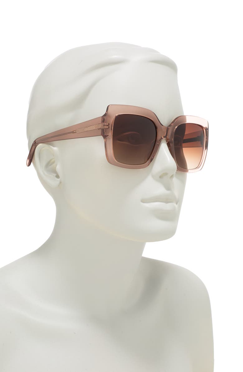 BCBG MAXAZRIA 50mm Oversized Square Sunglasses, Alternate, color, Crystal Blush
