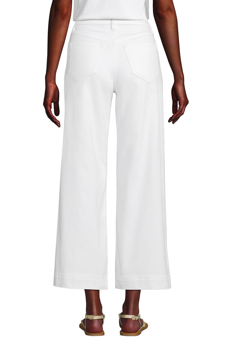 Plus Size Denim High Rise Wide Leg Crop Jeans, Alternate, color, White