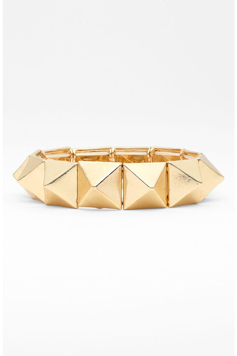 Studded Stretch Bracelet, Main, color, GOLD