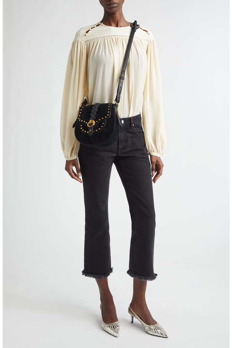 Nuna Beaded Silk Georgette Top, Alternate, color, ECRU