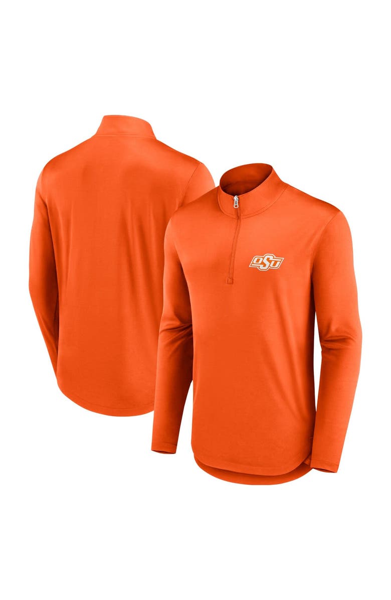 FANATICS Men's Fanatics Branded Orange Oklahoma State Cowboys Quarterback Mock Neck Quarter-Zip Top, Alternate, color,