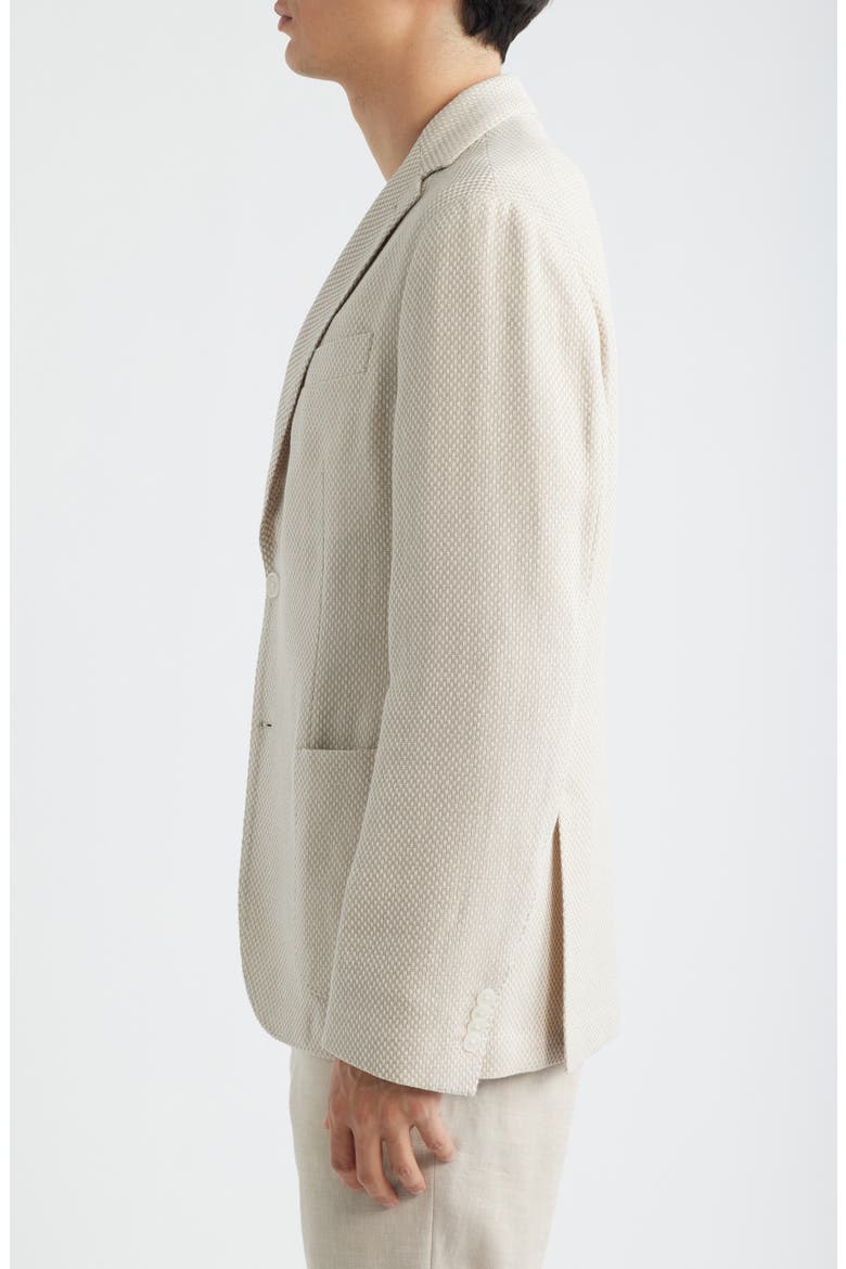 Hanry Slim Fit Tan Textured Cotton & Linen Blend Sport Coat, Alternate, color, OPEN BEIGE