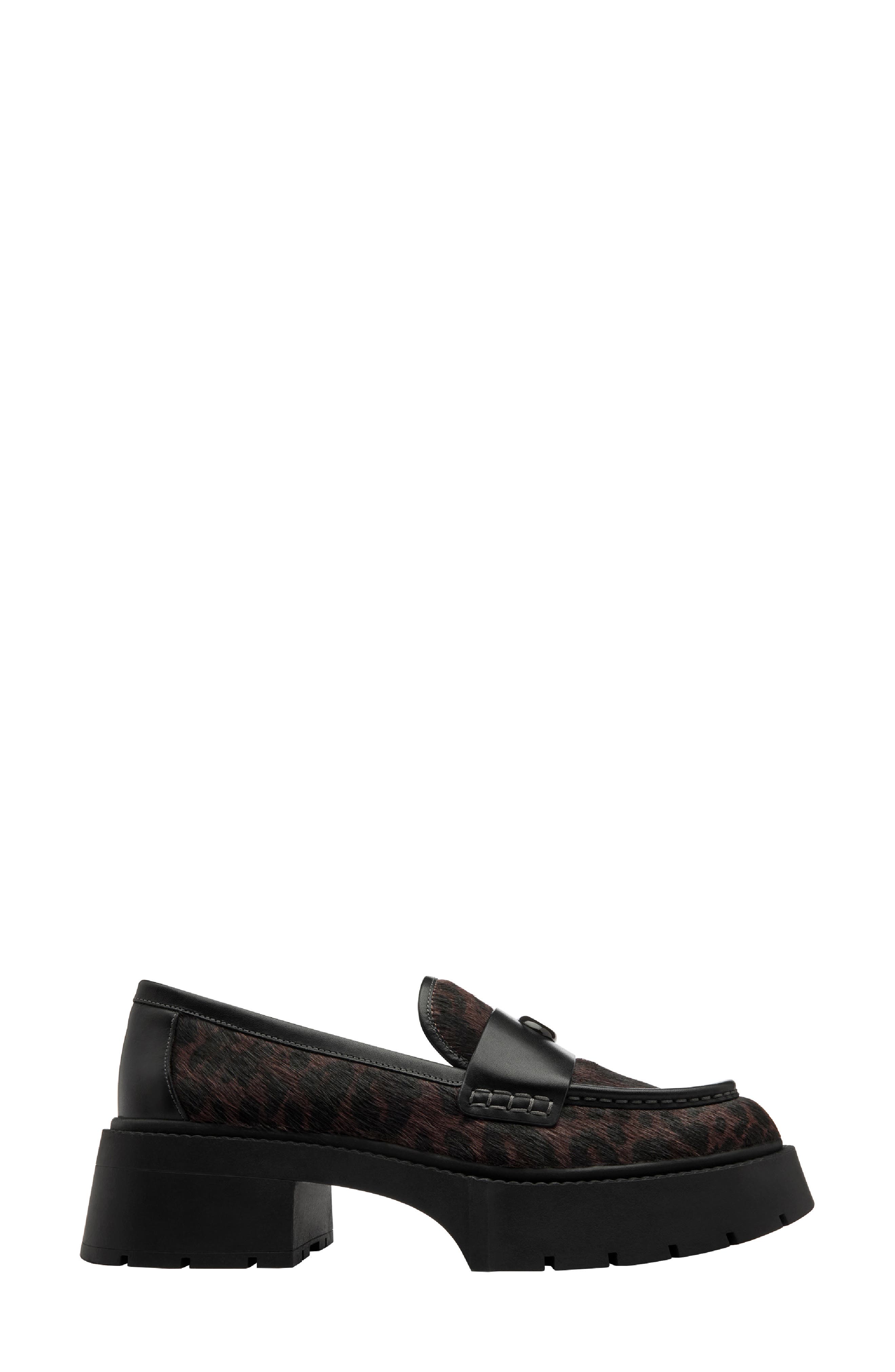 COACH Leah Platform Loafer, Alternate, color, Dark Leopard
