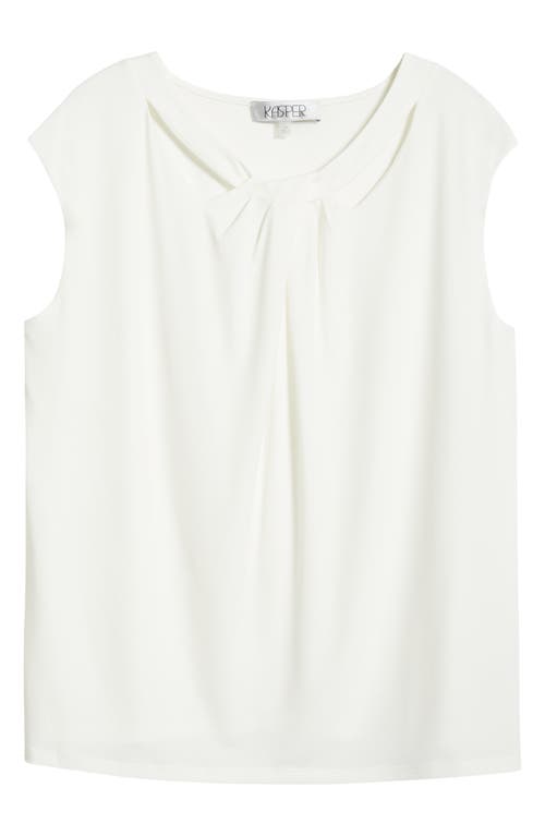 Kasper Tie Front Sleeveless Stretch Top In White