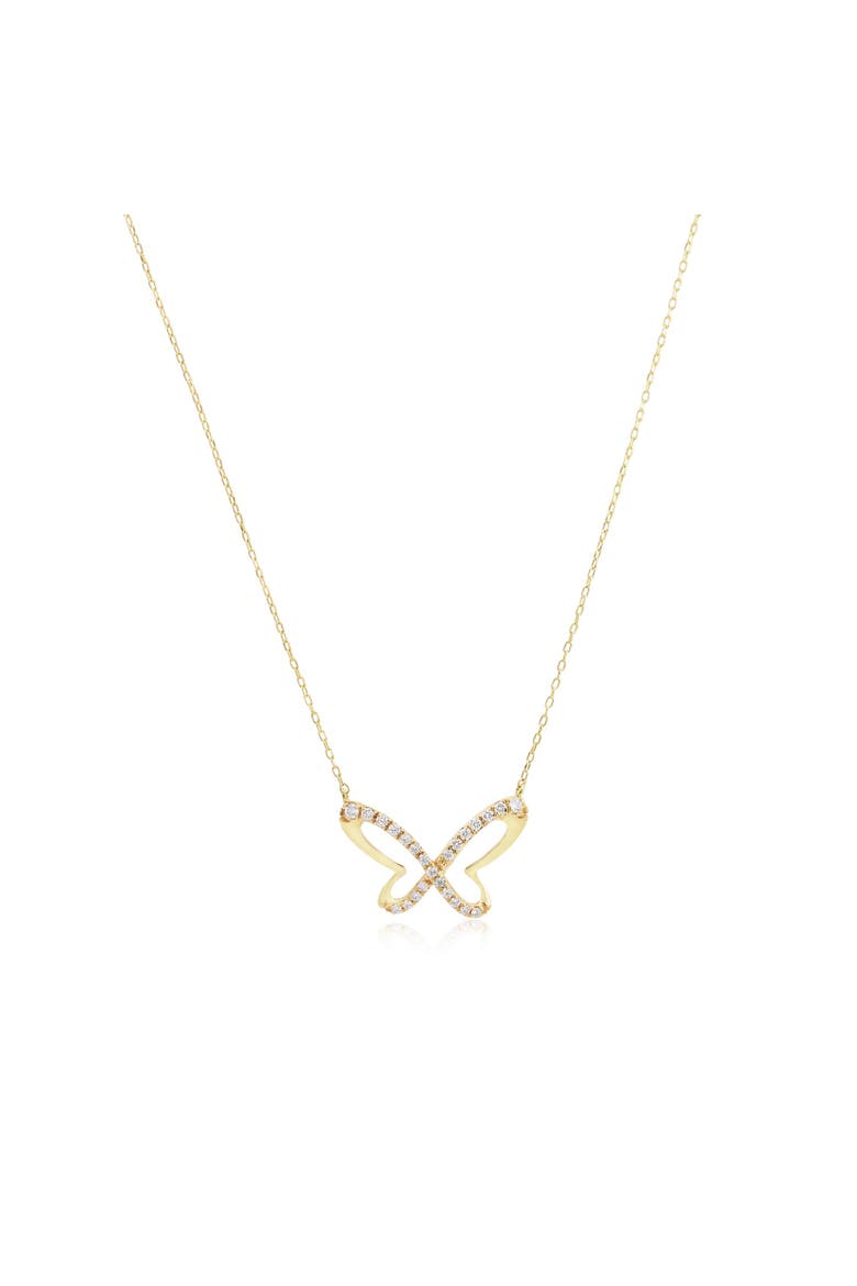 Large Diamond Butterfly Cutout Necklace, Main, color, Yellow Gold