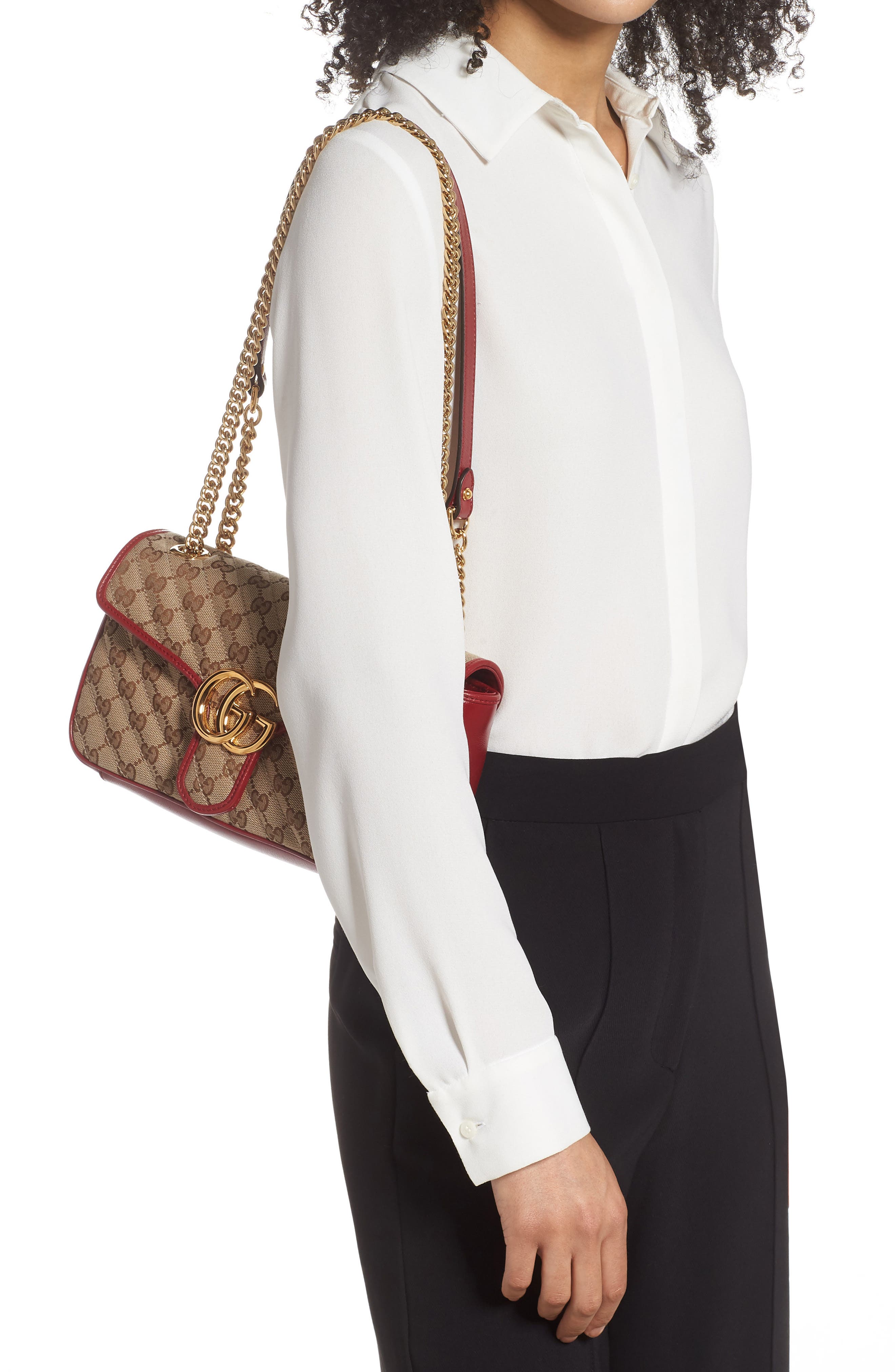 Small 2.0 Shoulder Bag, Alternate, color, BEIGE EBONY/ NEW CHERRY RED