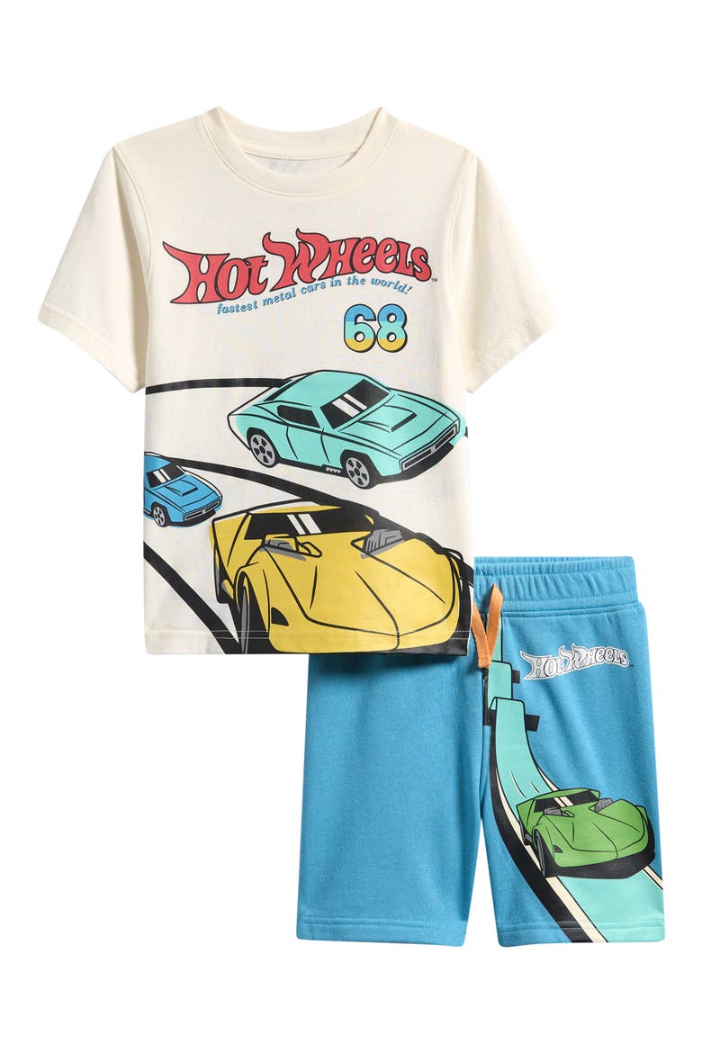 Kids' Hot Wheels® T-Shirt & Drawstring Shorts Set, Main, color, BLUE