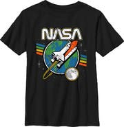 NASA Boy's NASA Retro Rocket Launch  Graphic T-Shirt