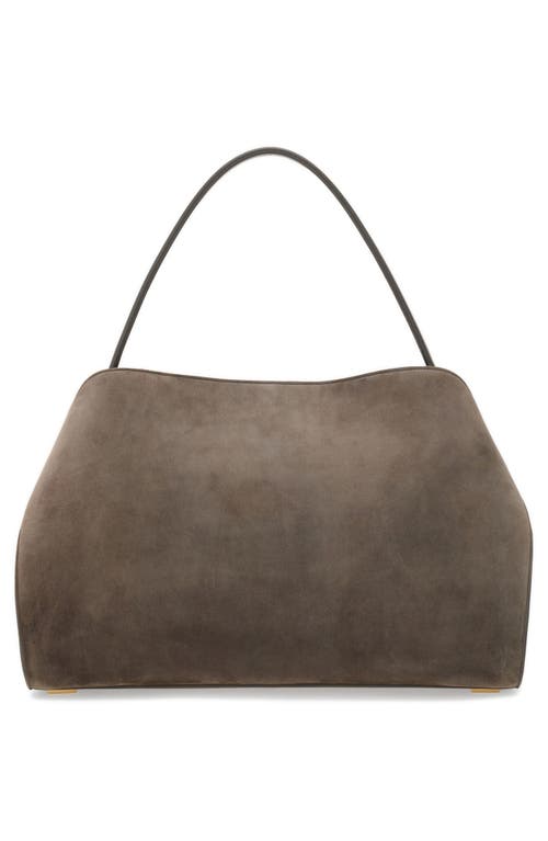 Ferragamo Medium Hug Suede Shoulder Bag In Concrete