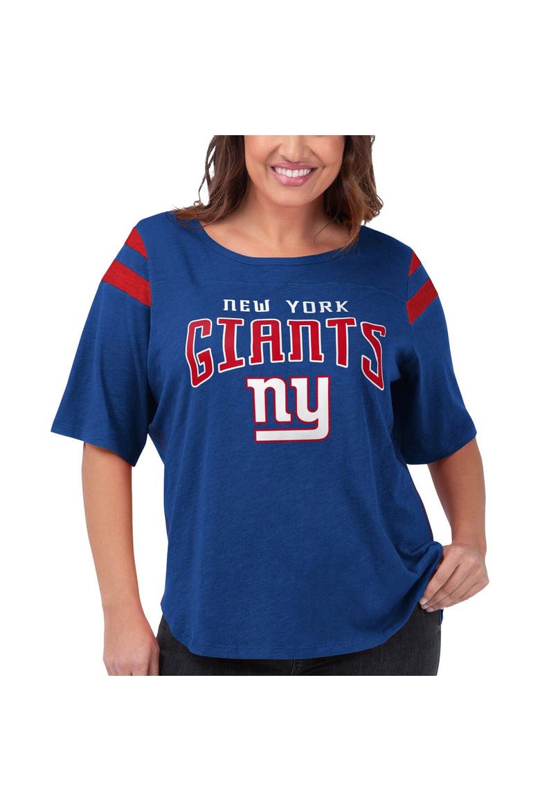 Women's G-III 4Her by Carl Banks Royal New York Giants Plus Size Linebacker T-Shirt, Main, color, Royal