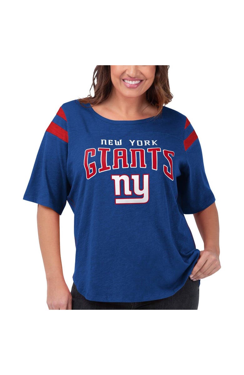 G-III 4HER BY CARL BANKS Women's G-III 4Her by Carl Banks Royal New York Giants Plus Size Linebacker T-Shirt, Main, color, Royal