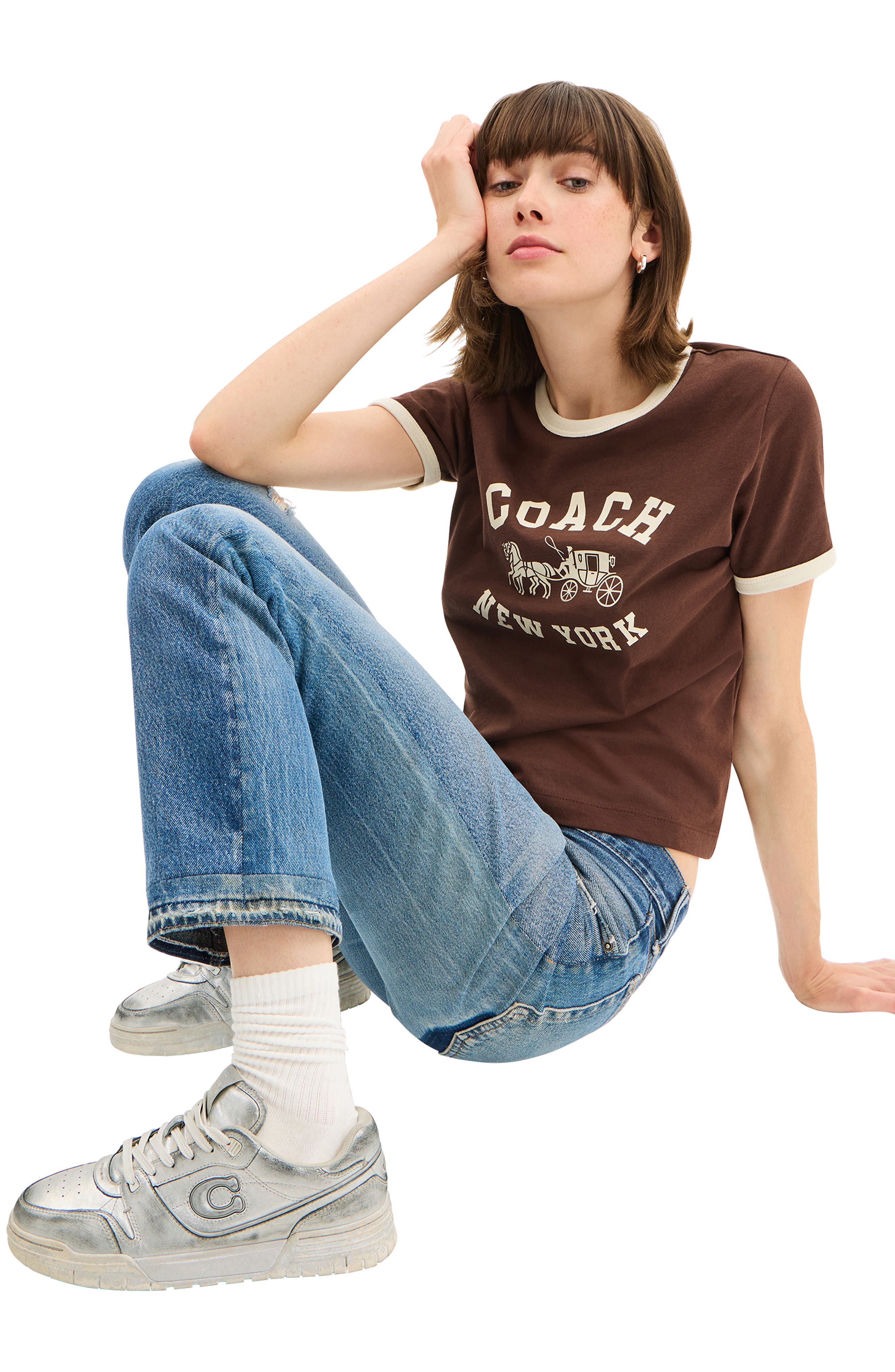 COACH Soho Sneaker, Alternate, color, Silver