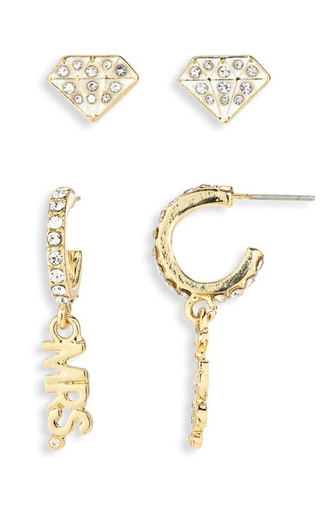 Mrs. Stud Earrings Set