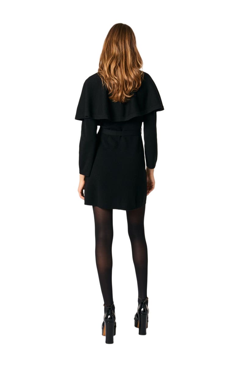 maje 2-in-1 knit dress & removable cape, Alternate, color, 
