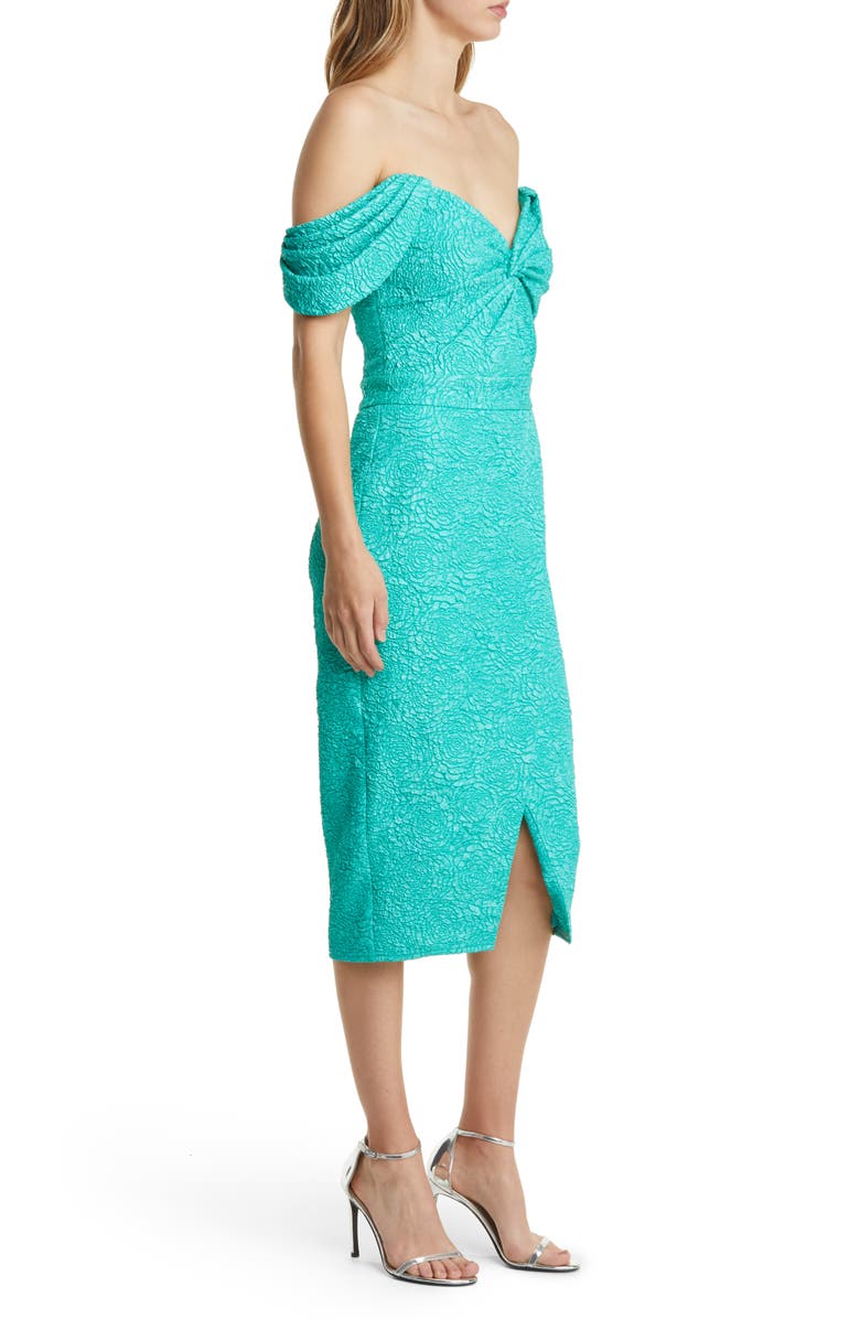 Tadashi Shoji Tulip Off the Shoulder Midi Dress, Alternate, color,