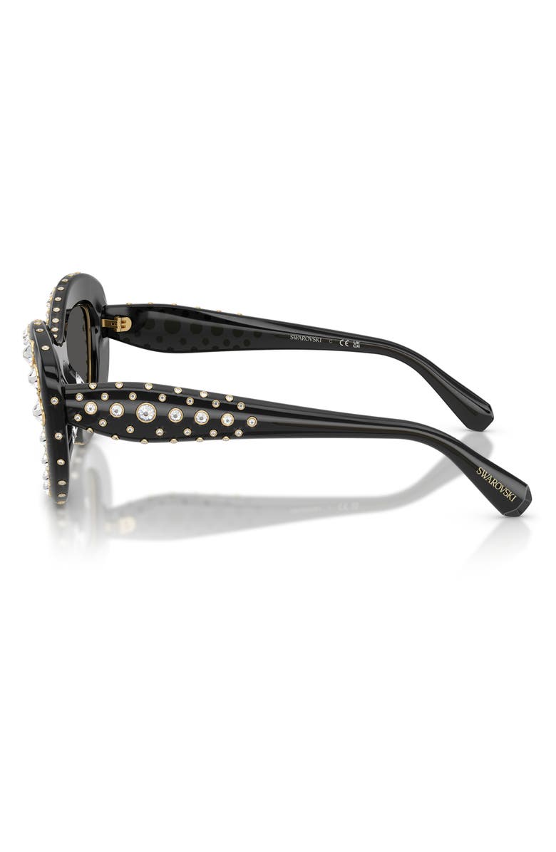 Swarovski 49mm Cat Eye Sunglasses, Alternate, color, Transparent Dark Grey / Grey
