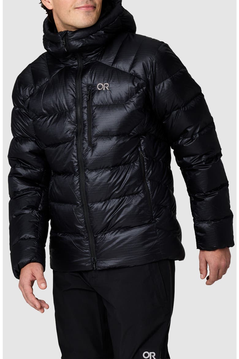 Austera Alpine 850-Fill-Power Down Hoodie, Alternate, color, BLACK