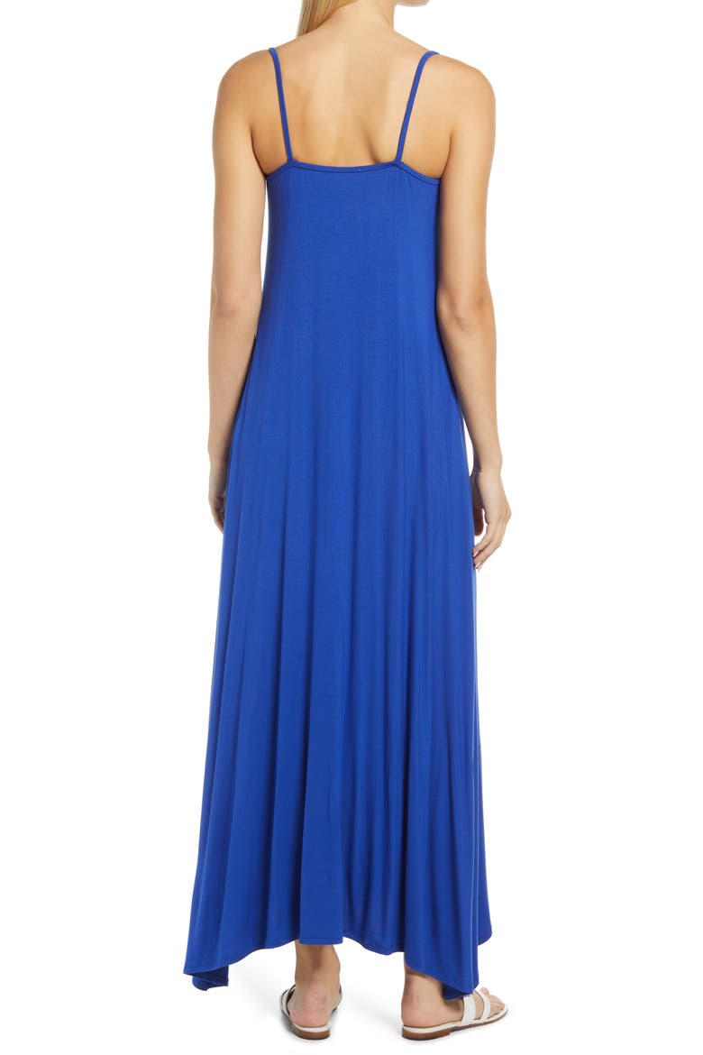 Godet Maxi Dress, Alternate, color, ROYAL