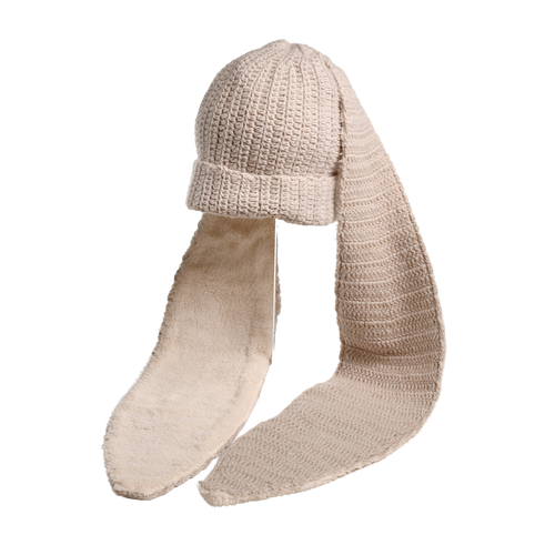 Nirvanna Designs Oversized Ear Beanie In Linen