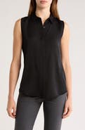 Theory Silk Georgette Sleeveless Button-Up Shirt