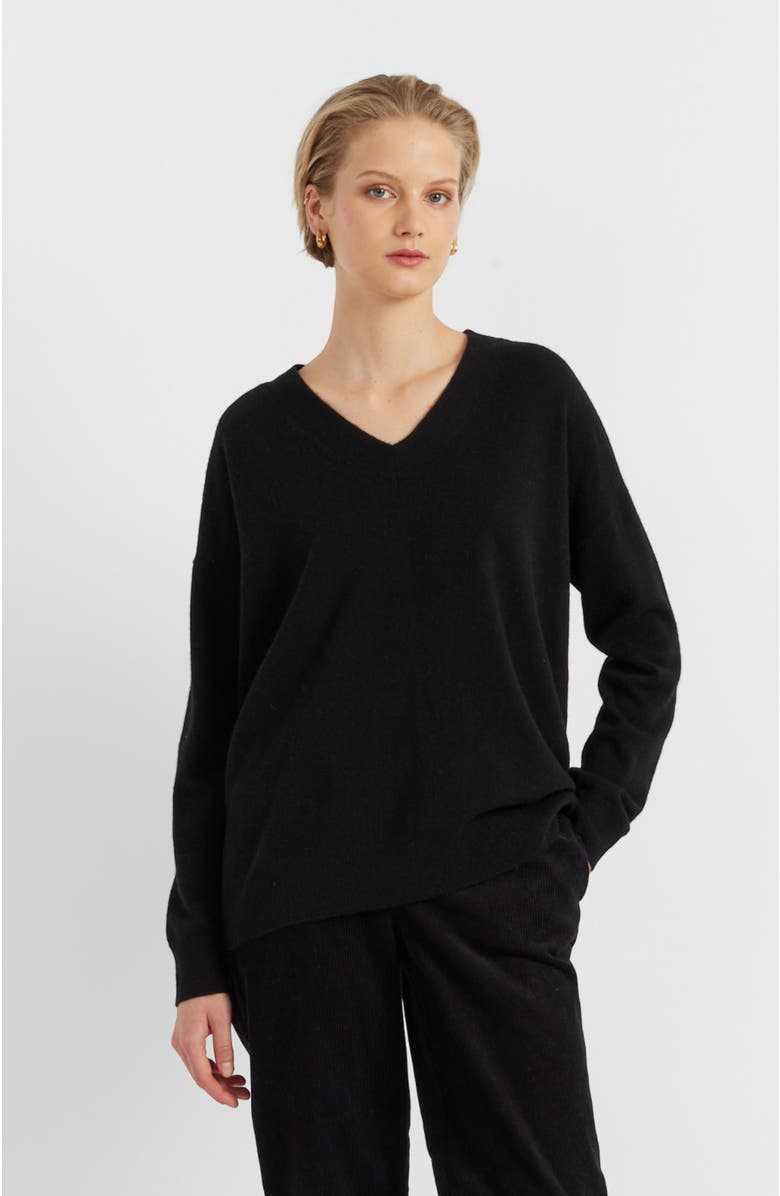 Chinti & Parker Pure Cashmere Relaxed V-Neck Sweater, Main, color, 