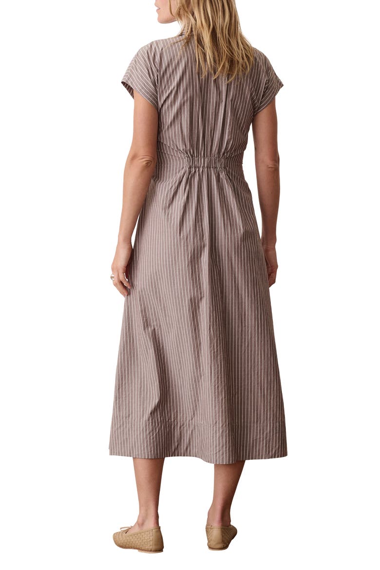 Arden Pima Cotton Midi Shirtdress, Alternate, color, CHOCOLATE AND CREAM STRIPE