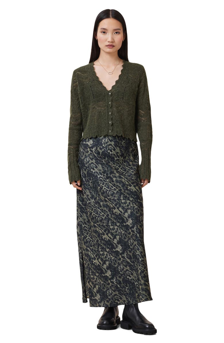 AllSaints Vanessa Wool & Alpaca Blend Cardigan, Alternate, color, Khaki Green