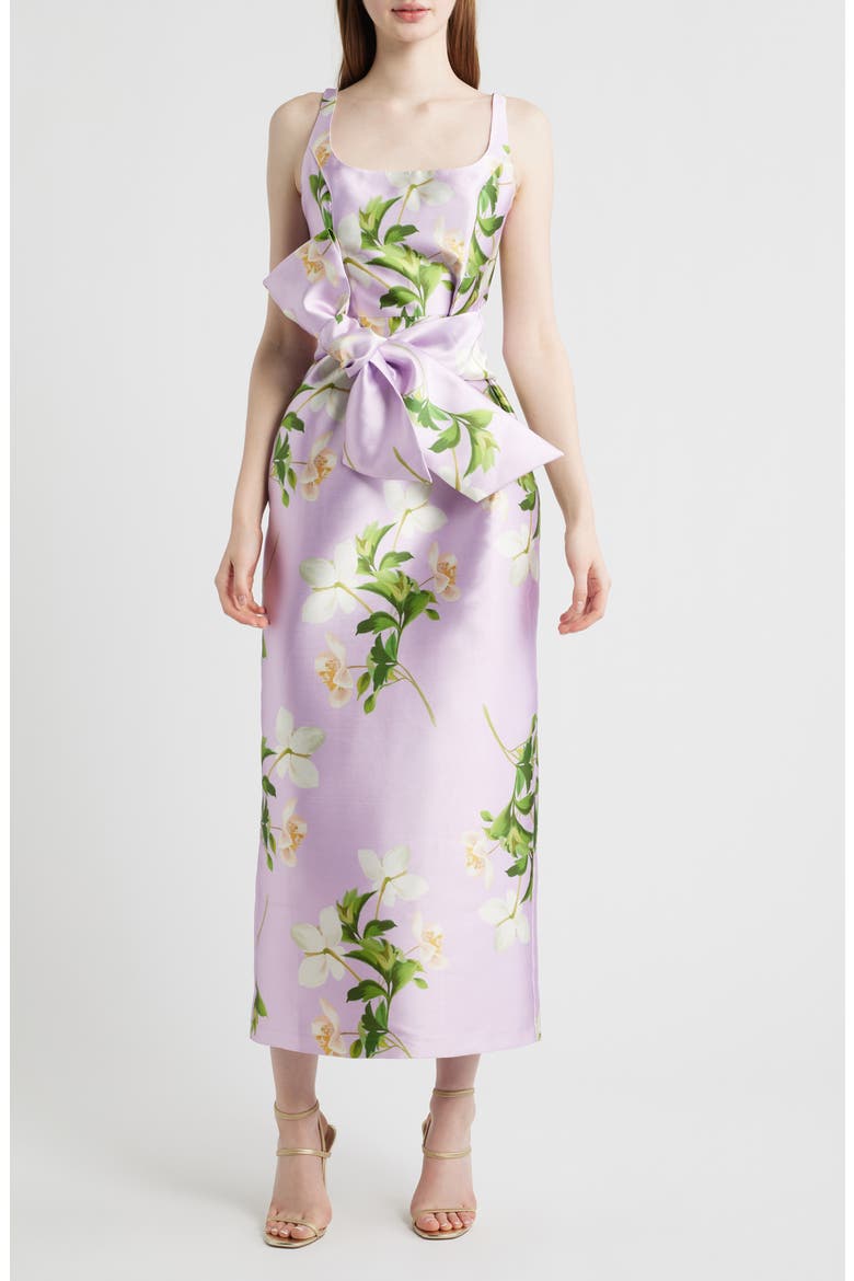 silk midi dress floral St. Germain Silk Midi Dress Tuscan Vintage Marble / XL