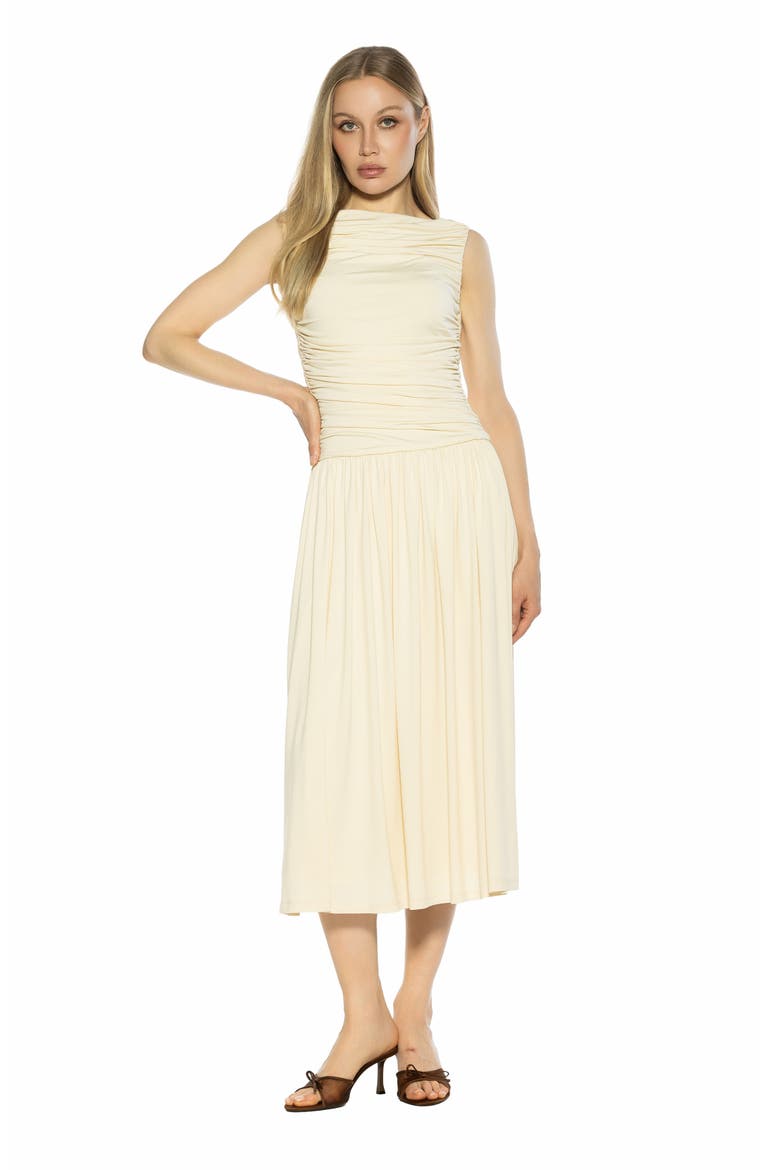 Lumi Portrait Midi Dress, Alternate, color, SANDSTONE