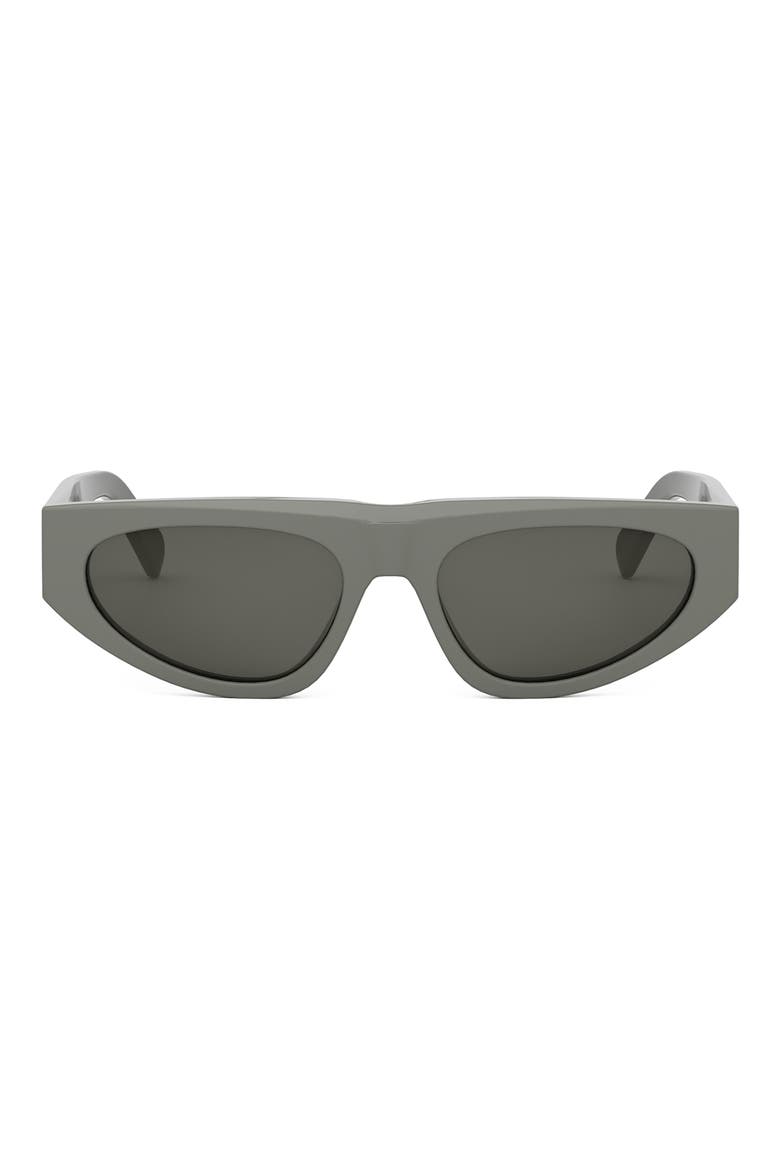 Monochroms 55mm Geometric Sunglasses, Main, color, SHINY LIGHT GREEN / SMOKE