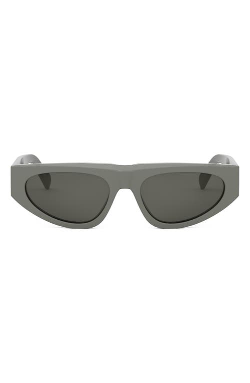 Celine Monochroms Smoke Geometric Ladies Sunglasses Cl40315u 93a 55 In Shiny Light Green/smoke