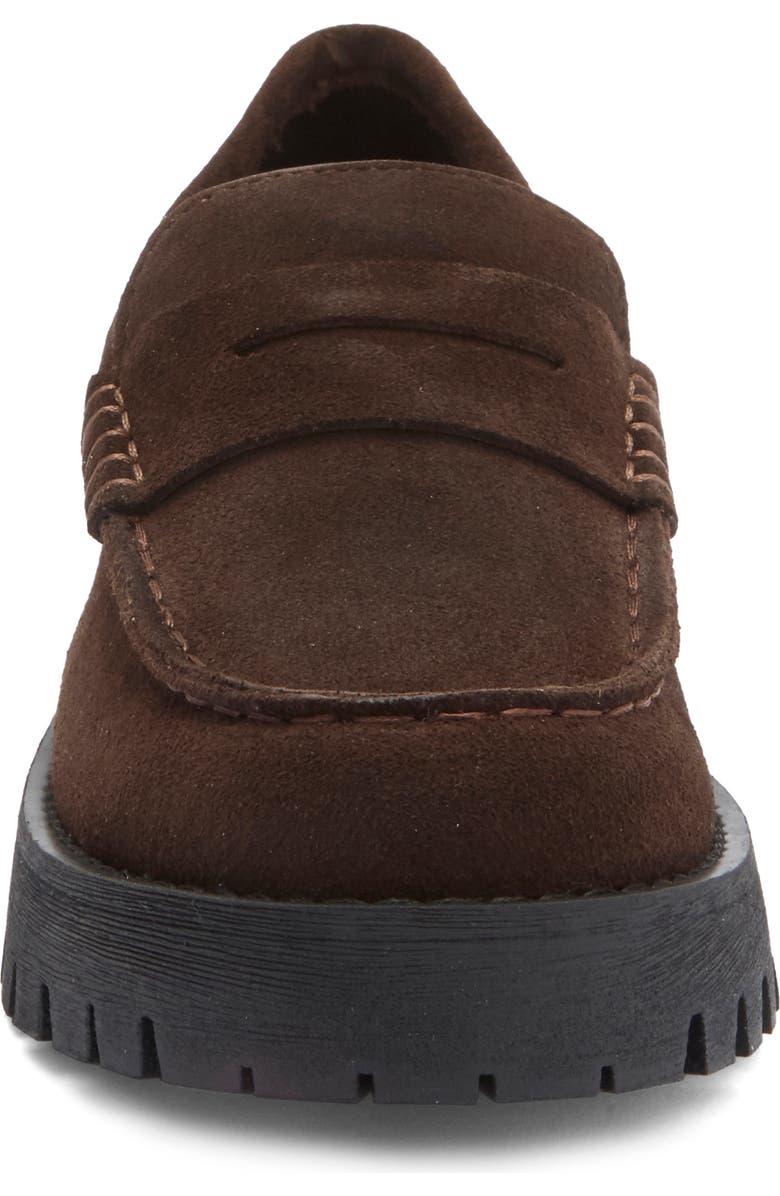 Steve Madden Langsten Platform Penny Loafer, Alternate, color, Brown Suede