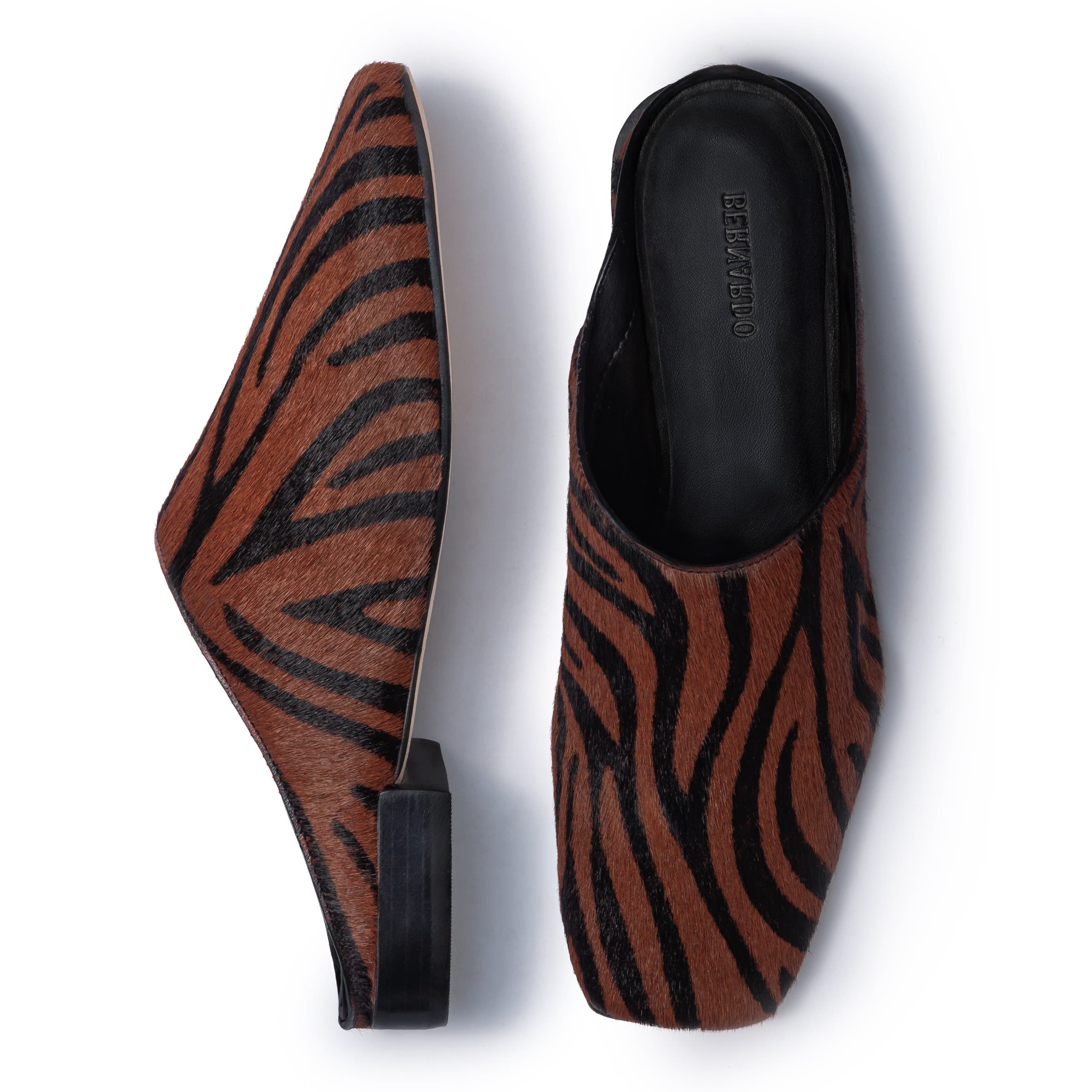 Porto Haircalf Flat Mule, Alternate, color, ZEBRA