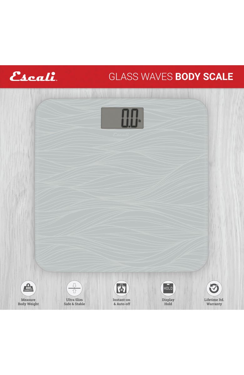 ESCALI Glass Waves Bathroom Scale, Alternate, color, Grey