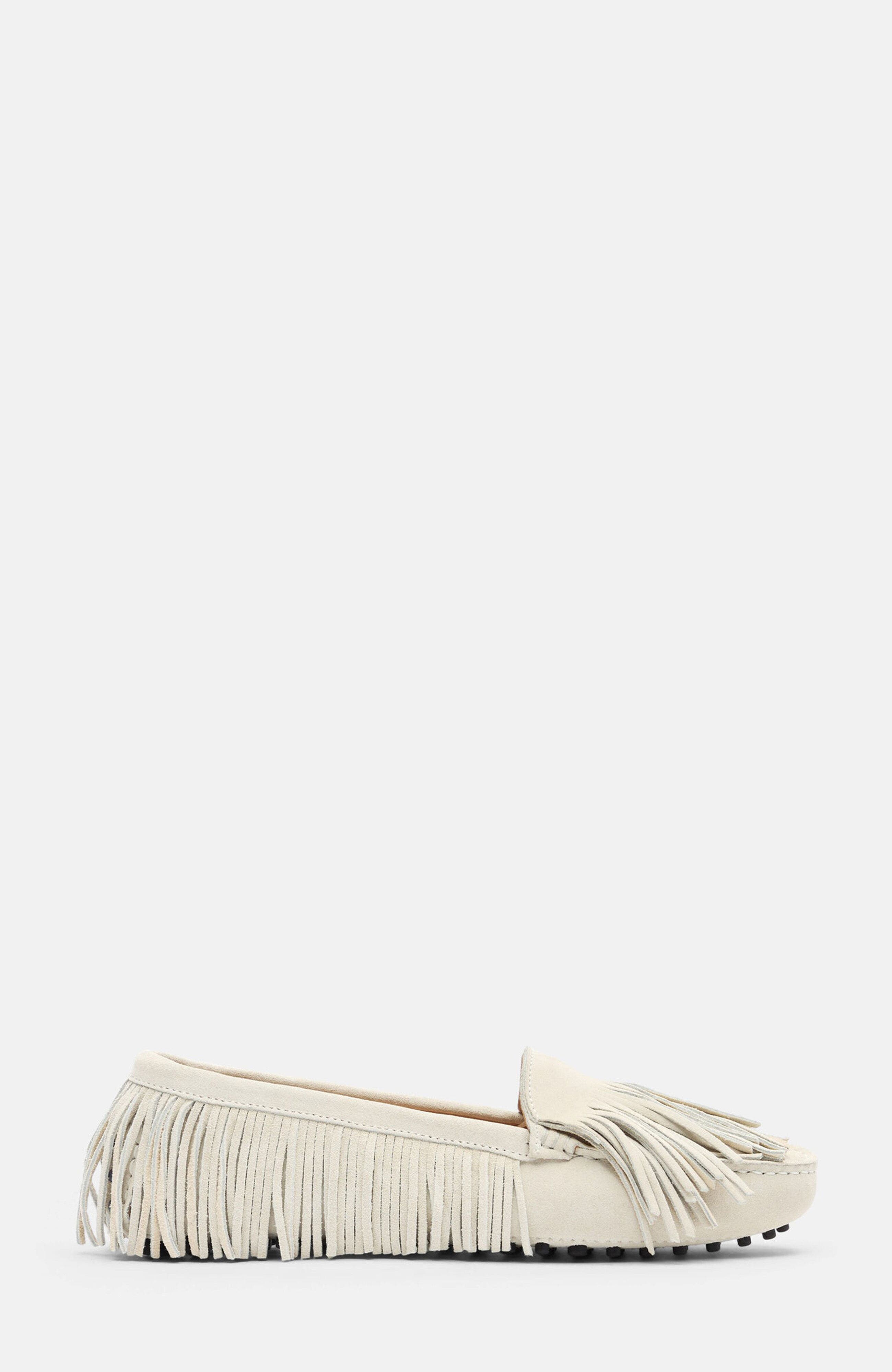 Maya Driving Shoes, Alternate, color, Cream - Suede