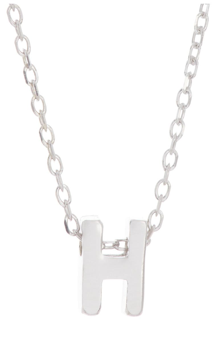 Adornia White Rhodium Plated Initial Pendant Necklace, Alternate, color, 