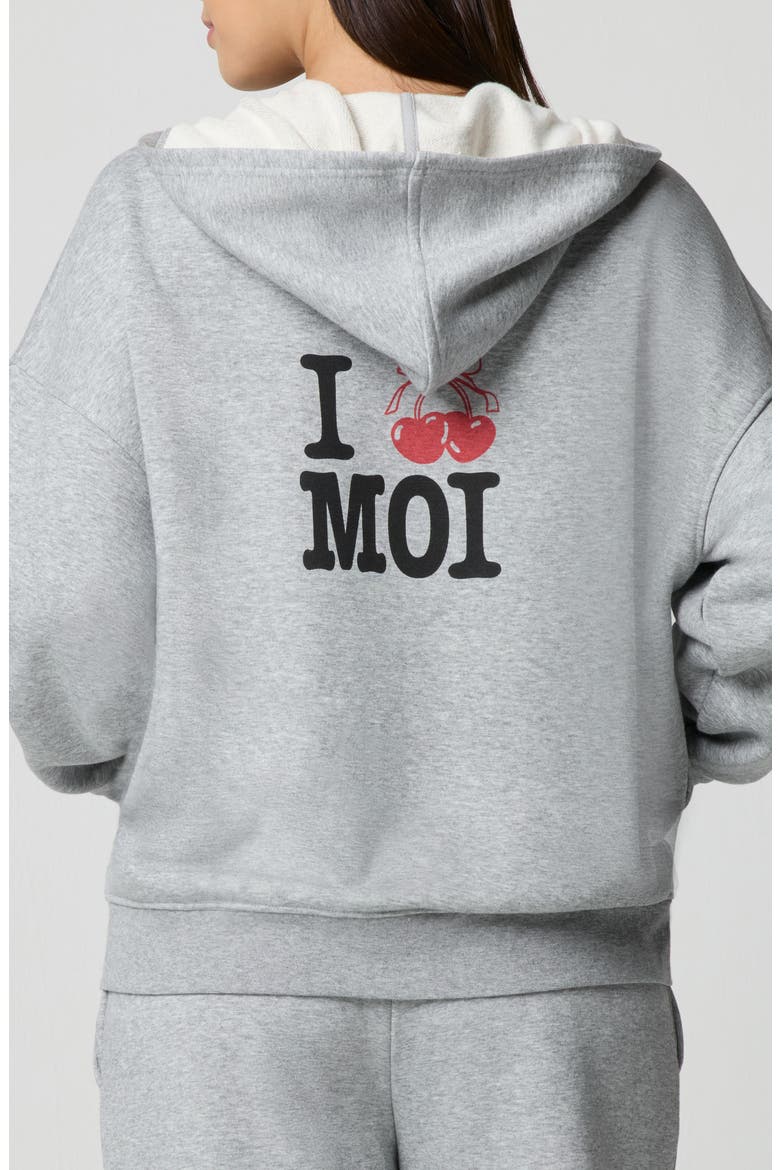 Cozy Crush Forever Embroidered Oversize Graphic Zip Hoodie, Alternate, color, HEATHER GREY CHERRY