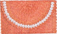 Jelavu Coco Seashell Trim Raffia Clutch