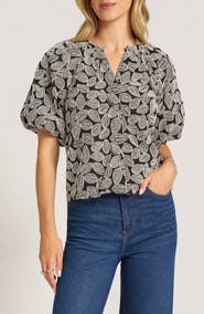 matty m. Irie Embroidered Leaf Top