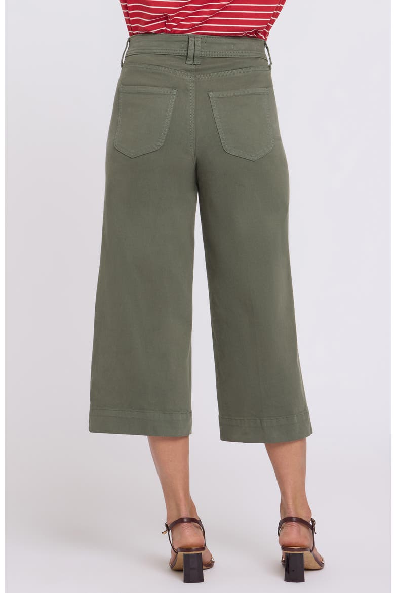 Brigitte Patch Pocket High Waist Wide Leg Capri Jeans, Alternate, color, DESERT GREEN