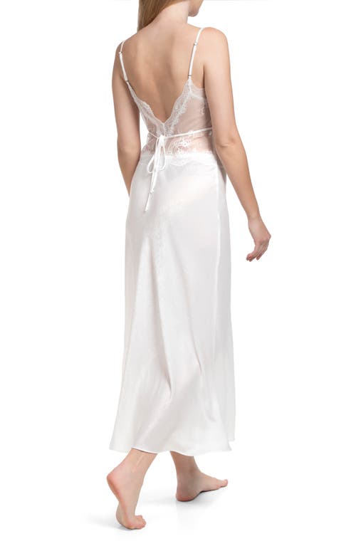 In Bloom By Jonquil Lace Bodice Satin Gown In Ivory