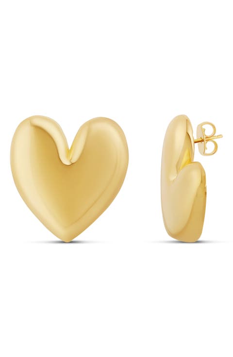 Oversize Puffy Heart Statement Earrings