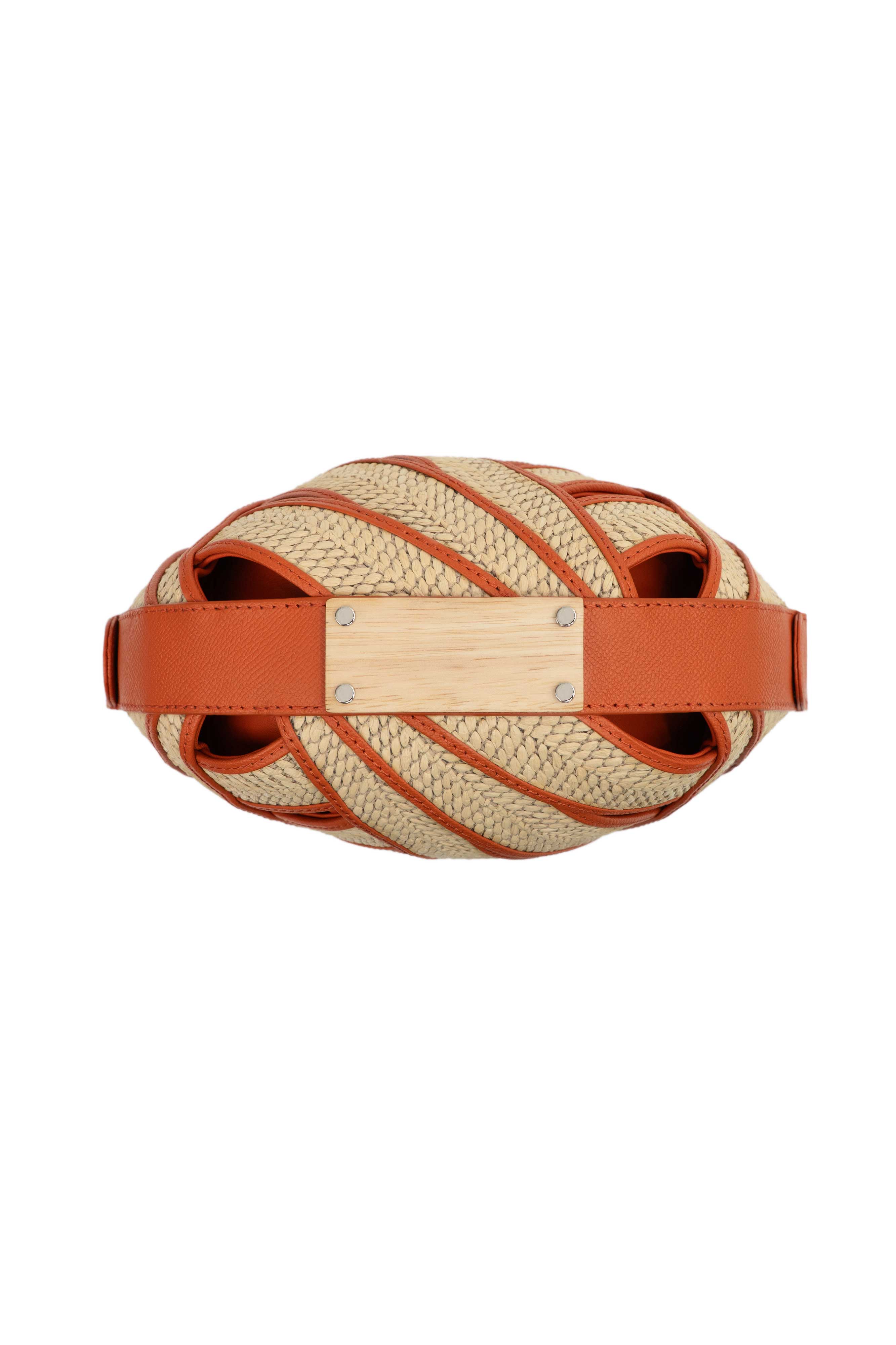 PERRIN PARIS Le Petit Panier Xbody Raphia Flame, Alternate, color, Raphia Beige / Flamme