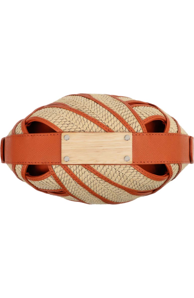 PERRIN PARIS Le Petit Panier Xbody Raphia Flame, Alternate, color, Raphia Beige / Flamme