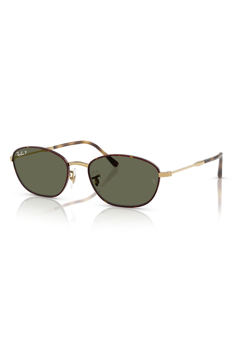 Ray-Ban 58mm Polarized Irregular Sunglasses, Alternate, color, Green Grad