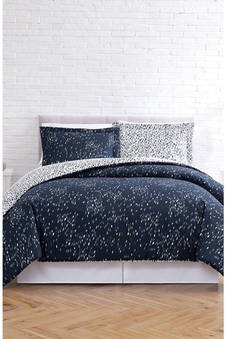 Luxury Premium Collection Oversized Comforter Set, Alternate, color, BOTANICAL LEAVES BLUE