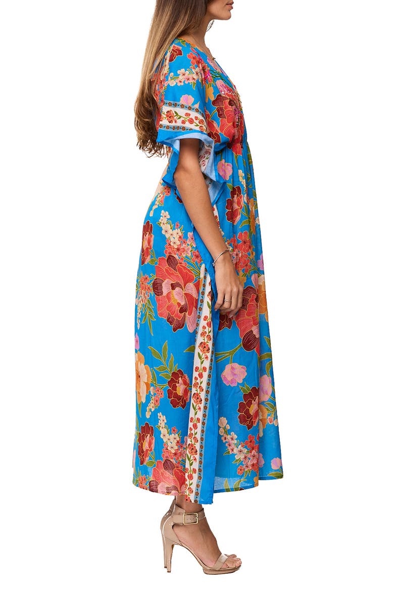 Comfy Print Caftan, Alternate, color, BLUE