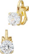 SAVVY CIE JEWELS Cubic Zirconia Clip-On Stud Earrings